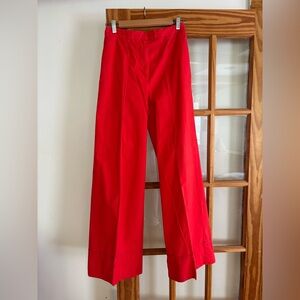 Anthropologie Poplin Wide Leg pants red size 4